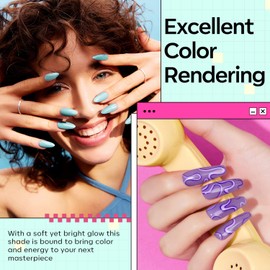 Modelones Polygel Neon with 6 Colours Nude White Pink Polygel Set Nails DIY Set Quick Extension Building Acrylic Gel for Starter Nail Art Nail Design DIY