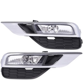 Fog Lights Compatible For Honda CR-V CRV | Factory Style Fog Lamps Replacement Kit w/Bezels Wiring & Switch Set Clear Lens