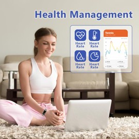 Smartwatch Damen 1,47 Zoll Armbanduhr mit IP68 Wasserdicht Fitness tracker Sportuhr mit Zwei Wochen Standby SpO2 124 Trainingsmodi Herzfrequenzmessung Schlafmonitor, Musikkontrolle Android iOS