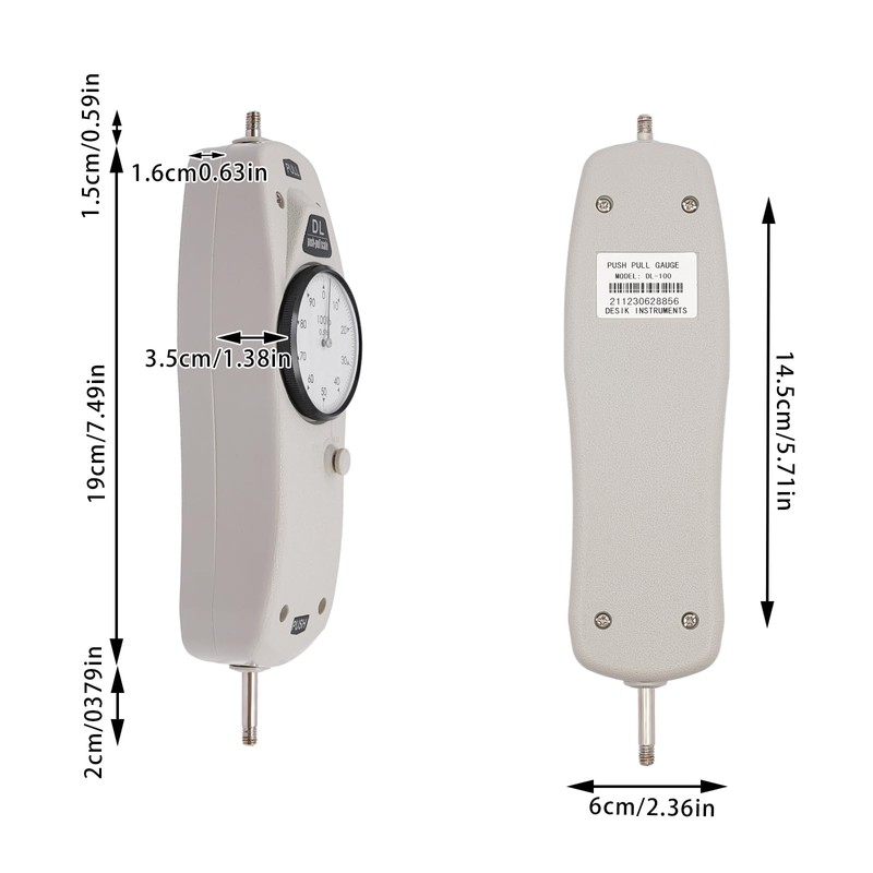 AGULIUM 100lb Push Pull Force Gauge Force Tester Meter with