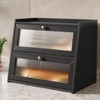 K KELBEL Double Layer Large Bamboo Bread Box for Kitchen