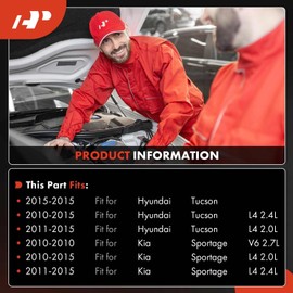 A-Premium Air Conditioner AC Compressor with Clutch Compatible with Hyundai Tucson 2010-2015, Kia Sportage 2010-2015, 2.0L 2.4L 2.7L, w/ 3-Bolt Mount Only