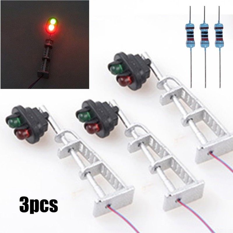 3 Pieces Model Railway N Scale 1:87 Track Signals 2