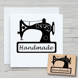 NEWSTAMPS Stamp Sewing Machine Motif Stamp Made of Wood and Rubber for Card Making, Wooden Stamp, Scrapbook, Textile Stamp, Decoration