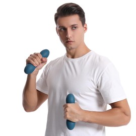 Mumian Set of 2 Dumbbells Hand Weights, Soft Dumbbell Set for Women and Men, Safe Odorless Material, Anti-roll, Anti-Slip for Arm Rows, Squats, Chest Presses, Running, and Yoga (6.6LB/Pair, Dark Blue)