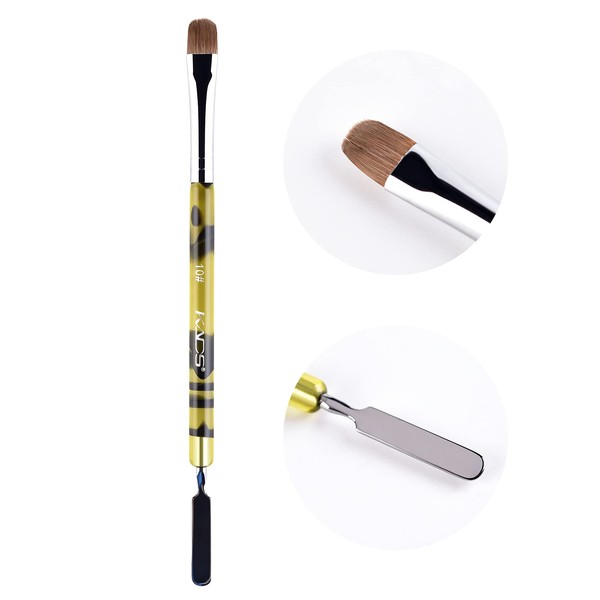 KADS Kolinsky Sable Brush, 2 Way Acrylic Professional French Manicure Cleaning Brush for Nail Art Stirring Stick (10#)