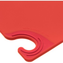 San Jamar Saf-T-Grip Plastic Cutting Board with Safety Hook, 9" x 12" x 0.375", Red - (Pack of 6)