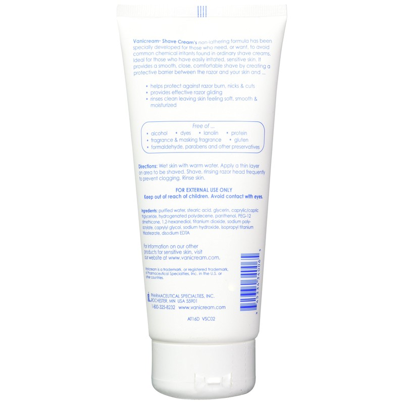 Vanicream Shave Cream for Sensitive Skin - 6 Oz (2