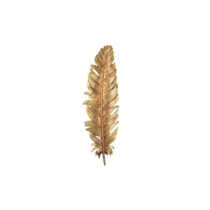 Fyne-Finds Gold Feather Leaf Nature Boho Resin Decorative Wall Art