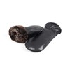 Zavelio Unisex Premium Shearling Sheepskin Fur Lined Leather Mittens, Black,