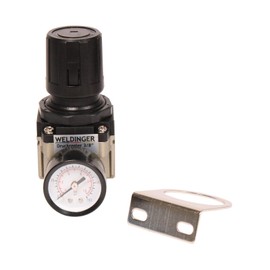 WELDINGER Compressed Air Regulator 3/8 Inch 0-10 Bar with Pressure Gauge and Bracket for Compressors (without Couplings)