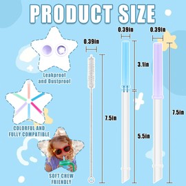 Replacement Straw Set Compatible with Reduce Tumbler Kids, Replacement Straws for Reduce Tumbler 14 oz Coldee, 6 Pack Straw and 1 Pack Cleaning Brush, Reusable, Spill-Proof, Dishwasher-safe