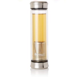 ModerniTEA Glass Travel Tea Infuser with Removable Stainless Steel Infuser, 14 Oz