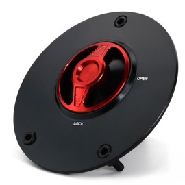 Xitomer Motorcycle 3 Holes Gas Tank Cap Cover Fuel Cap CNC Aluminum Alloy, Fit for ZX-6R 636 ZX636R 2007-2018, Z1000 2007-2021, ZX-14R 2006-2021, VERSYS 650 KLE650 2006-2021 Z800 (Red Cap)