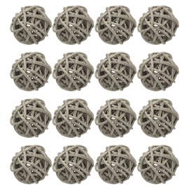sourcing map 12 Pcs Wicker Rattan Balls 1.2 Inch Rattan Decorative Balls Vase Fillers for Wedding Party Centerpiece Bowls Home Decoration, Gray