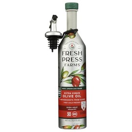 Fresh Press Farms Cold Pressed High Heat Extra Virgin Olive Oil, 16.4 Fl Oz, Georgia Grown, 100% American Made, Unrefined, Certified Whole30, Non-GMO, Keto, Paleo, Gluten Free