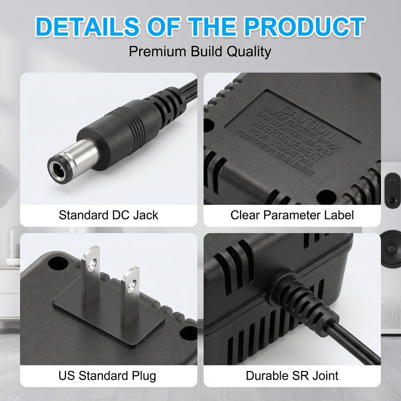 AC to AC Wall Adapter Transformer 12V Straight 2.1 mm