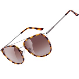 BIRCEN Women Sunglasses Polarized UV - Protection Womens Round Brown Trendy Aviator Sunglass BC2002