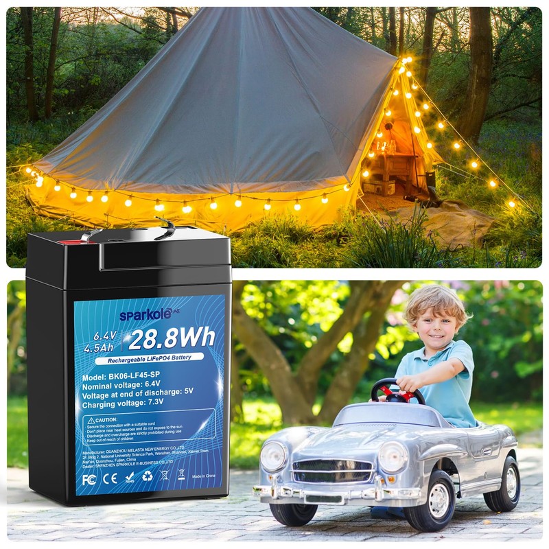 6V 4.5Ah LiFePO4 Battery, Intelligent BMS Rechargeable Lithium Iron Phosphate