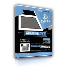 Sandpaper | 9" x 11" | Grit 120 | Coarse | 10 Sheets | Durable Abrasive | Wood Sanding | Auto Body Work
