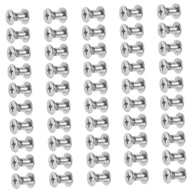 CIYODO 50 Sets Carbon Steel Screw Assorted Kit Head Screws Nail Rivet for DIY Leather Crafts
