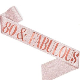 MAGICSHOP4U 80 & FABULOUS! - 80th Birthday Decorations - 80th Birthday Sash - 80th Birthday Sash for Women - 80th Birthday Party Supplies - 80 Birthday Sash - 80 Birthday Decorations (80 & Fabulous!)