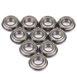 Qiilu F688ZZ Sealed Bearings Flange Ball Bearings Miniature Flanged Deep Groove Ball Bearings Bearing Steel Inner Diameter 8mm OD 16mm Width 5mm Pack of 10