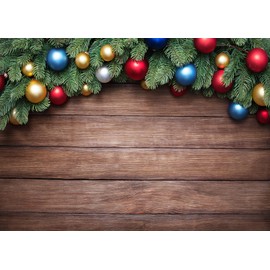 Alltten 7X5FT Christmas Photography Backdrops Christmas Wood Wall Backdrop Xmas Rustic Barn Vintage Wooden Background Christmas Party Decoration Christmas Photo Studio Booth F110