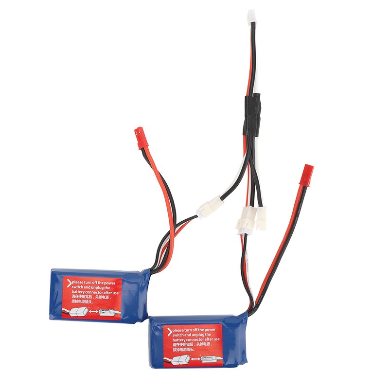 2Pcs 7.4V 1100mAh Lithium Battery with Charging Cable Fit for
