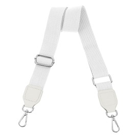 sourcing map Wide Shoulder Strap, 3.8cm Adjustable Purse Strap Replacement Crossbody Strap for Shoulder Bag Wallets, White, Silver Square Mouth Buckle