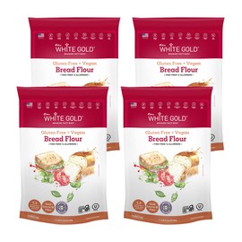 Extra White Gold Gluten Free Bread Flour Blend – For Breads, Yeasted Pastries , Pizza, Focaccia – [Kosher] [Gluten Free] [Vegan] [Soy Free] [Nut Free] [Dairy Free] – 1.1 Pound (4 pack)