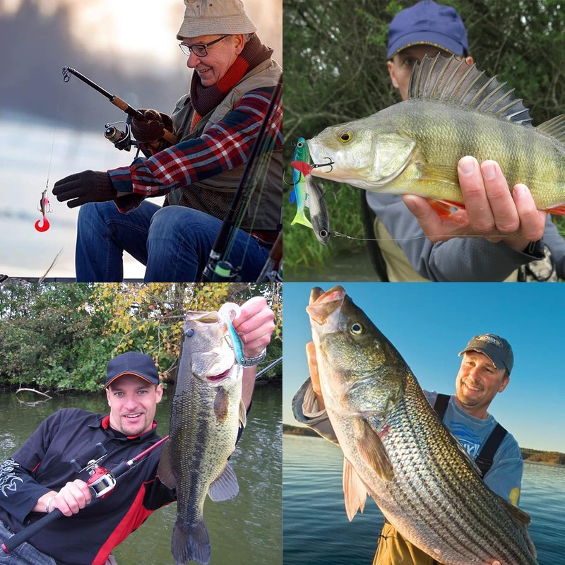6 Pcs Fishing Lures Bait with Hooks, Pike Lures with