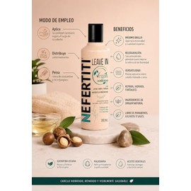 Crema para Peinar Nefertiti Vegan Maximum Repair 300mL | Keratina Vegana y Aceite de Macadamia | Sin Sulfatos ni Parabenos | Hidratación, Suavidad y C