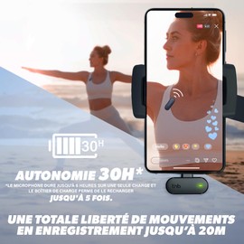 T'nB - Wireless Tie Microphone with Charging Box, Noise Reduction Technology, Plug and Play - Black