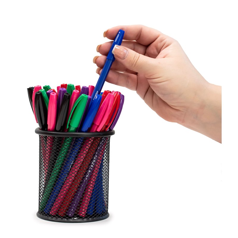 Eziglide Ballpoint Blue Pen, Pack of 10 Ballpoint Pens, Smooth