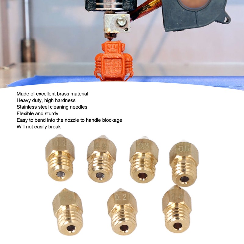 35 Pcs Set 3D Printer Nozzle Cleaning Kit MK8 Brass