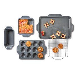 All-Clad Pro-Release Nonstick Bakeware Half Sheet Pan 11.5x17 Inch Oven Broiler Safe 450F Half Sheet, Cookie Sheet, Muffin Pan, Cooling & Baking Rack, Round Cake Pan, Loaf Pan, Baking Pan, Grey
