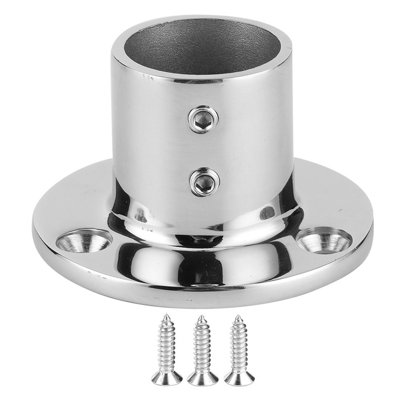 316 Stainless Steel Round Stanchion Base 90 Degree Marine Boat