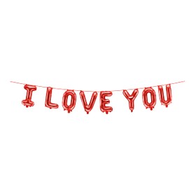 Ghirlanda di palloncini con scritta "I Love You, in pellicola, per San Valentino, decorazione per anniversario di matrimonio, proposta di matrimonio, dichiarazione d'amore