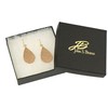 Small Damask Embossed Bronze Long Teardrop Earrings