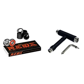 Bones Reds Bearings + Skate T-Tool + Spacers (Black)