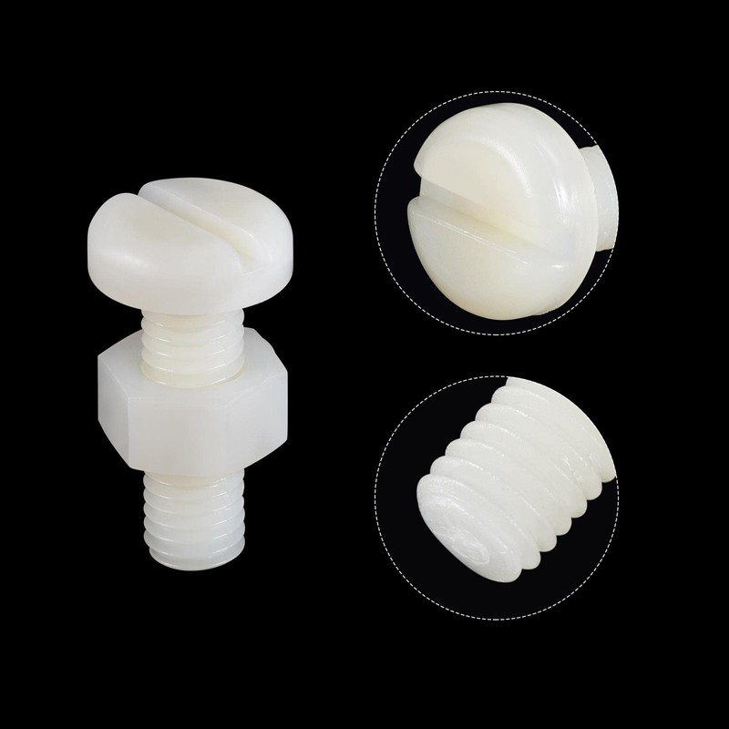 sourcing map 20 Pairs Nylon Screw Nut Assortment, M8x25mm Slotted