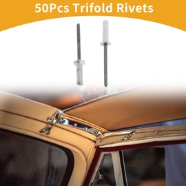 Partuto 50 Pcs Countersunk Head Closed Sealing Rivets 4mm Grip Diameter 16mm Grip Length 8mm Aluminum Alloy Iron Silver Tone