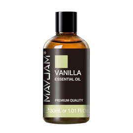 MAYJAM Aceite esencial de vainilla (30 ml/1,01 fl. oz), aceites de vainilla premium para aromaterapia, difusores, fabricación de jabón y velas, aromas duraderos.