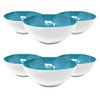 GODAGE 6-Piece Melamine Bowl Sets, Light Blue Round, Suitable for