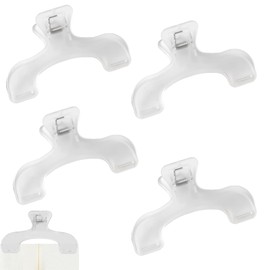 Ptenzor 4Pcs Transparent Book Clips – Portable Book Page Holders for Reading, Teaching, and Fixing Manuscripts, Multifunctional Reading Accessories