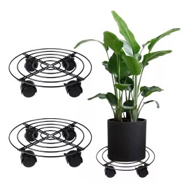 xttx 2 Soportes De Base De Maceta De Metal Con Ruedas