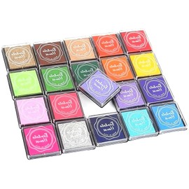 LIANHATA 20 Colors Set Colorful Water Based Stamp Handmade Stamp Pad DIY Finger Painting Message Card Stamp Christmas Celebration New Year's Card Ink Letter (20 Colors)