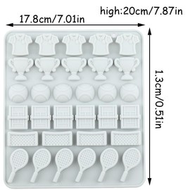 32 Cavity Tennis Sports Silicone Candy Molds Trophy Cup Ball Racket Shaped Mold Tennis Mold For Candy Chocolate Set Of 2