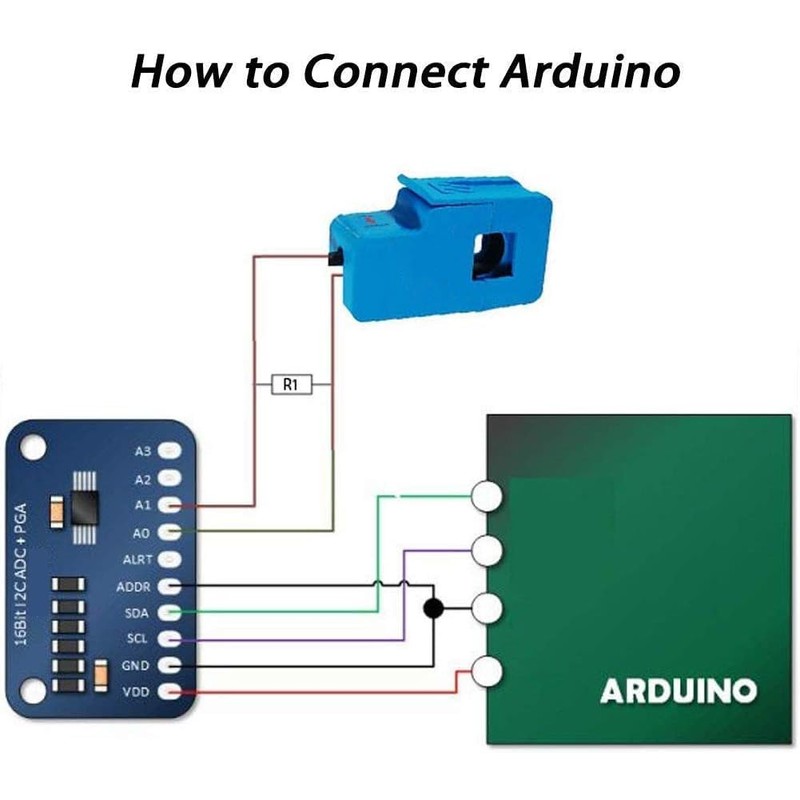 ARCELI 100A SCT-013-000 Non-invasive Sensor Split Core AC Current Converter
